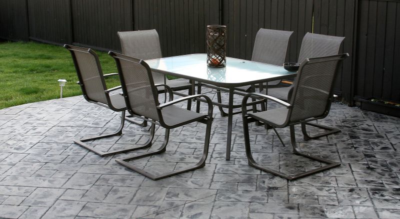 Colorful Stamped Concrete Patio